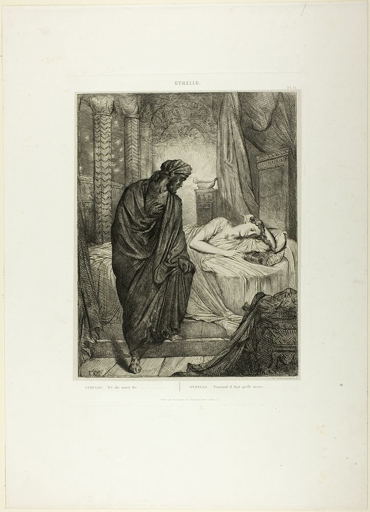 Yet She Must Die, plate eleven from Othello by Théodore Chassériau