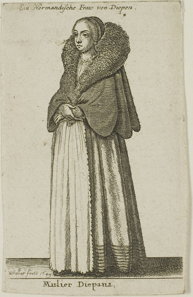 Dieppe Woman by Wenceslaus Hollar