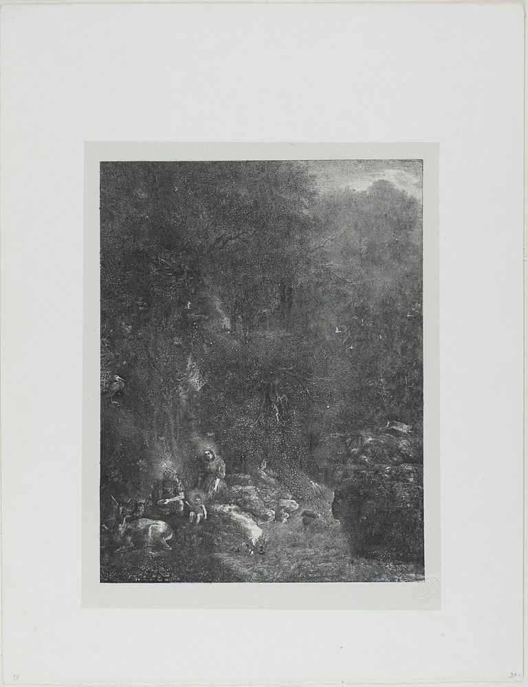 The Holy Family with Deer by Rodolphe Bresdin