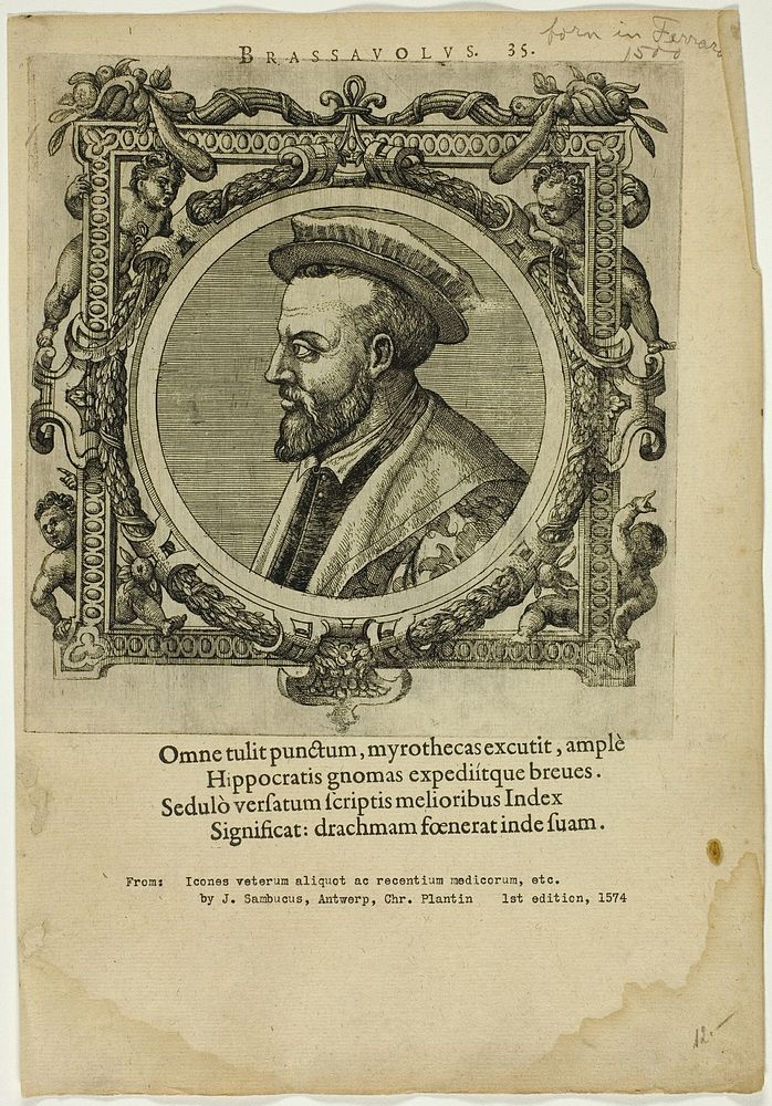 Portrait of Brassauolus by Johannes Sambucus (Author)