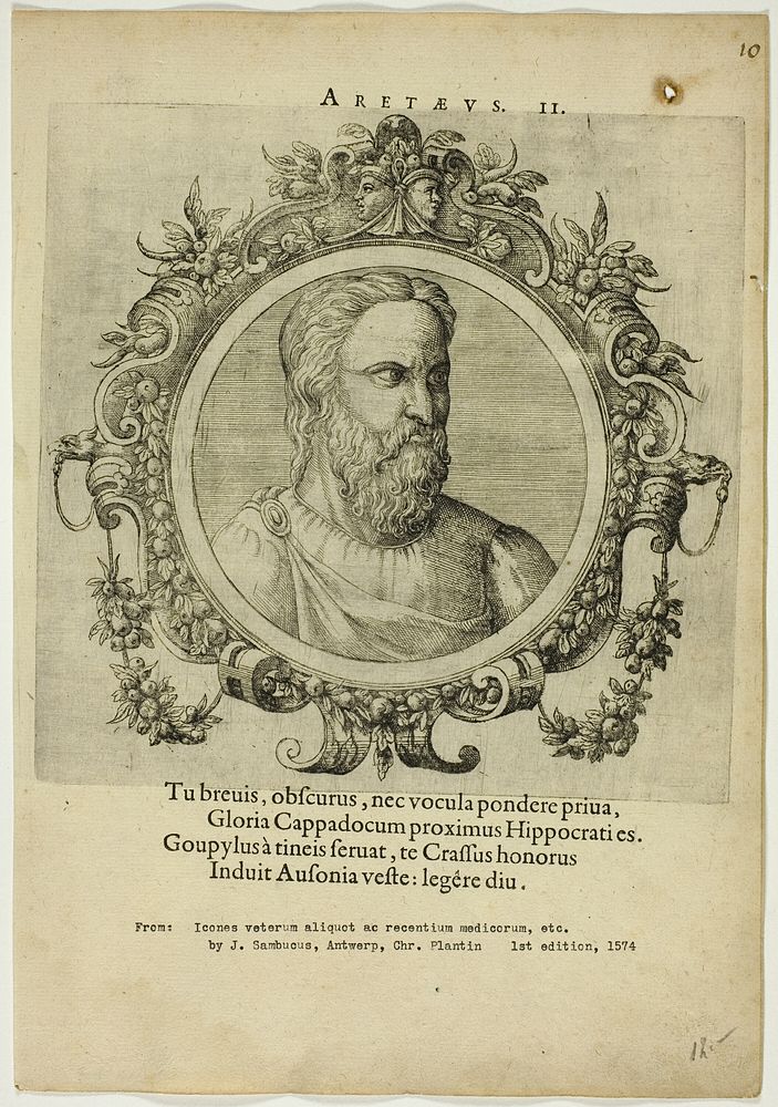 Portrait of Aretaeus by Johannes Sambucus (Author)