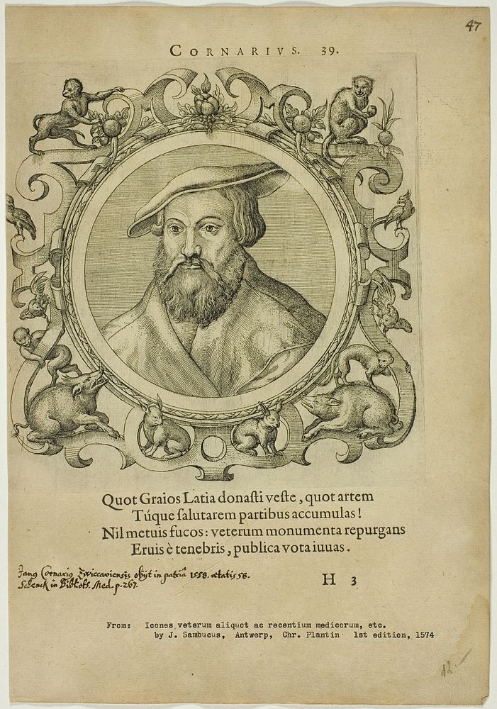 Portrait of Cornarius by Johannes Sambucus (Author)