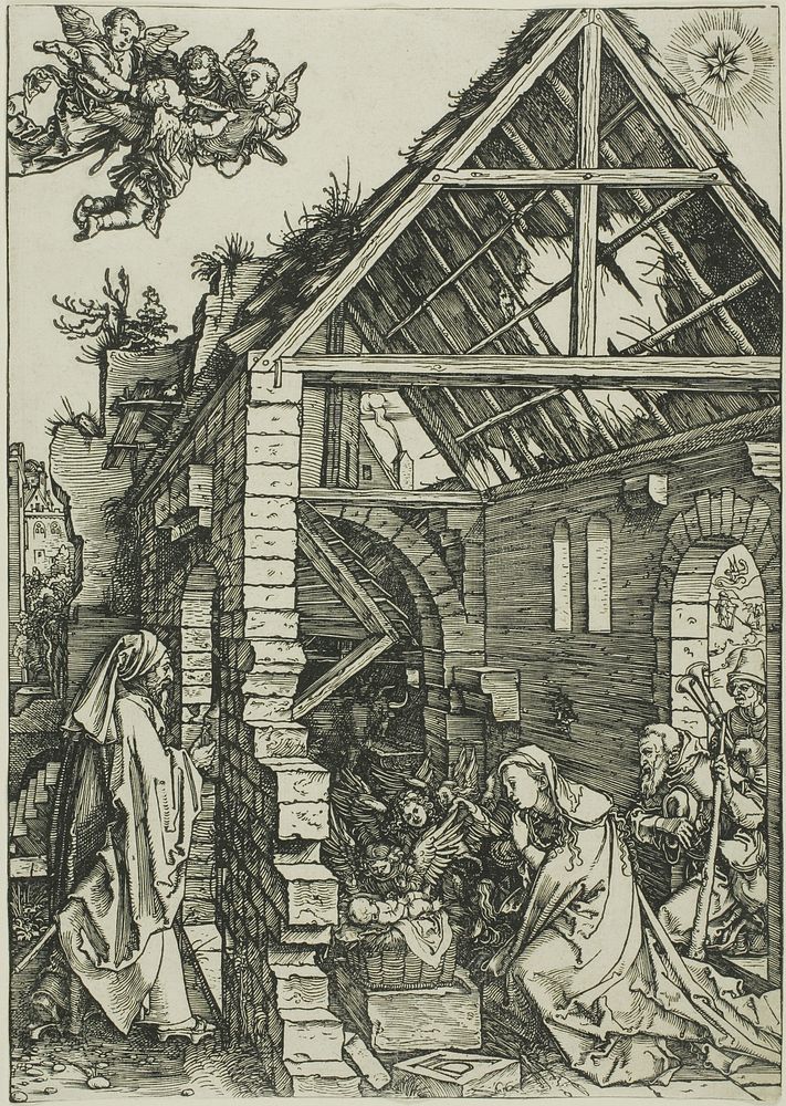 The Adoration of the Shepherds, from The Life of the Virgin by Albrecht Dürer