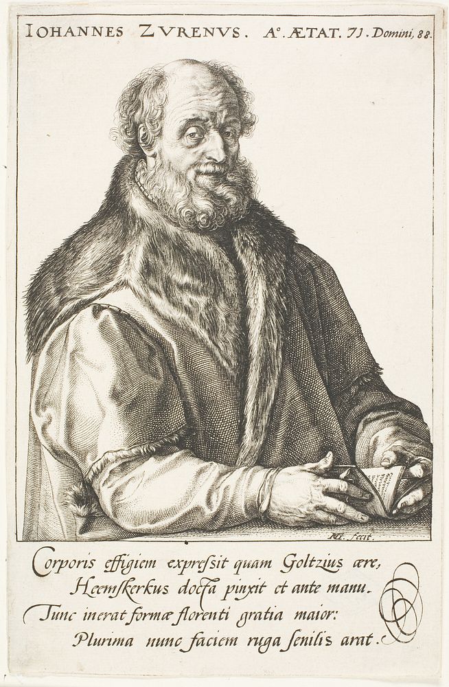 Zuren, Jan van (1517-1591) publisher, burgomaster of Haarlem by Hendrick Goltzius