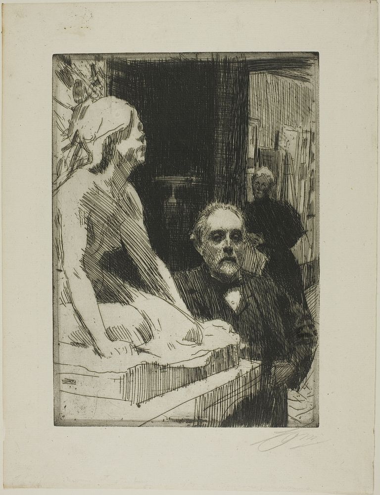 Pontus Fürstenberg and his Wife (standing near Hasselberg's "Frog") by Anders Zorn