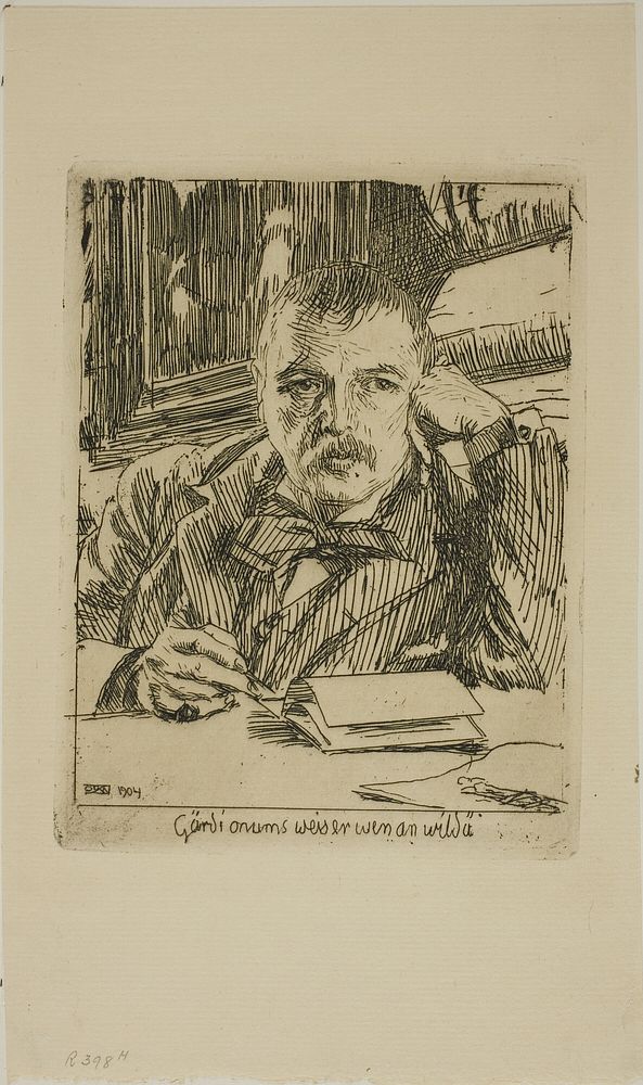 Self-Portrait with Inscription by Anders Zorn