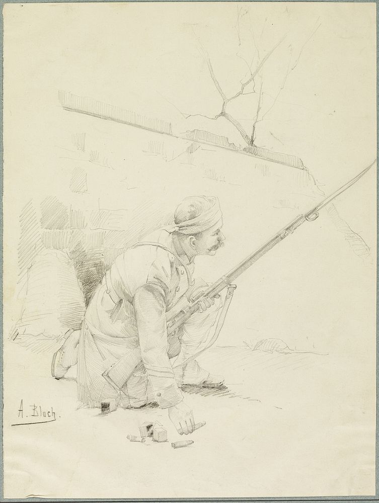 Wounded Soldier Loading his Rifle by Alexandre Bloch