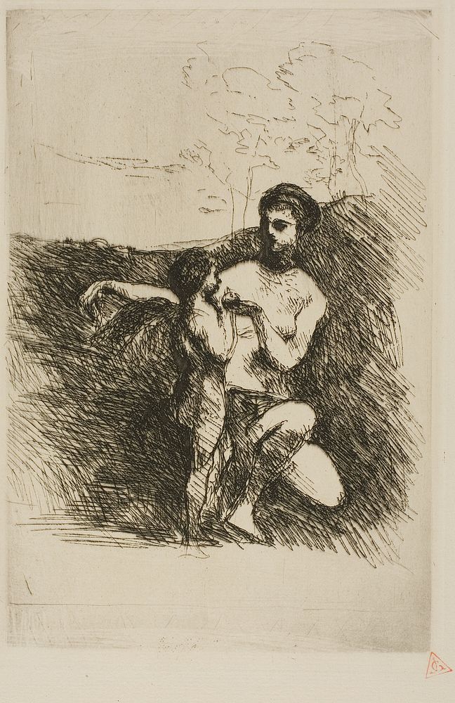Venus Clipping Cupid's Wings, second plate by Jean Baptiste Camille Corot
