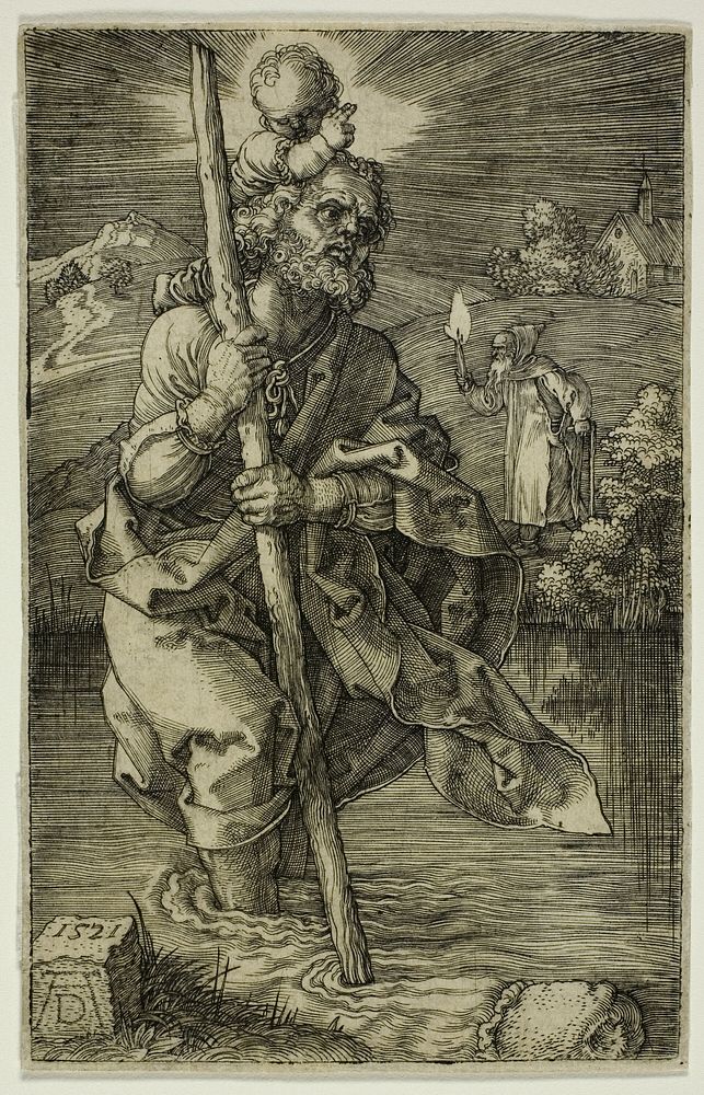 St. Christopher Facing To The Right by Albrecht Dürer