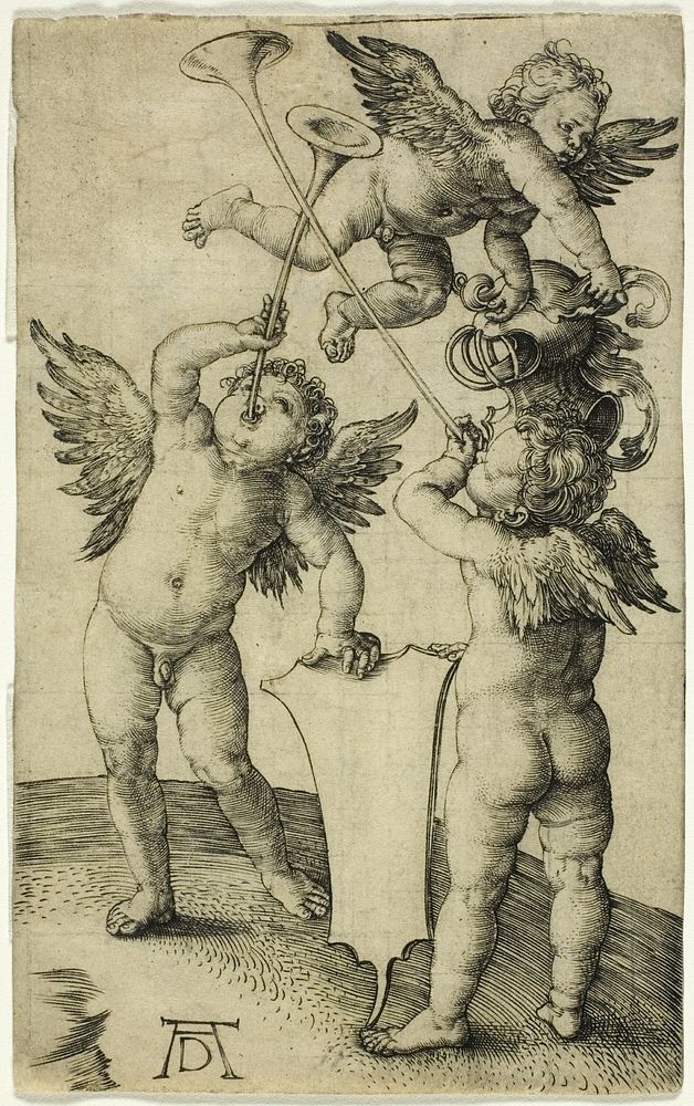 Three Putti with Shield and Helmet by Albrecht Dürer