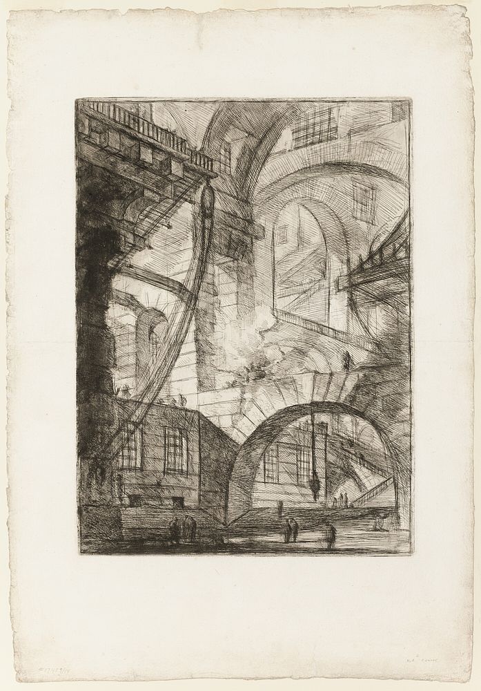 The Smoking Fire, plate 6 from Imaginary Prisons by Giovanni Battista Piranesi