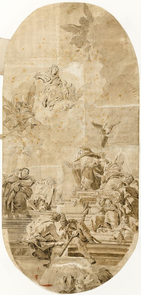 Study for Institution of the Rosary by Saint Dominic by Francesco Lorenzi