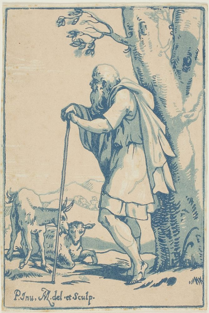 The Old Shepherd by Conte Antonio Maria Zanetti, the Elder