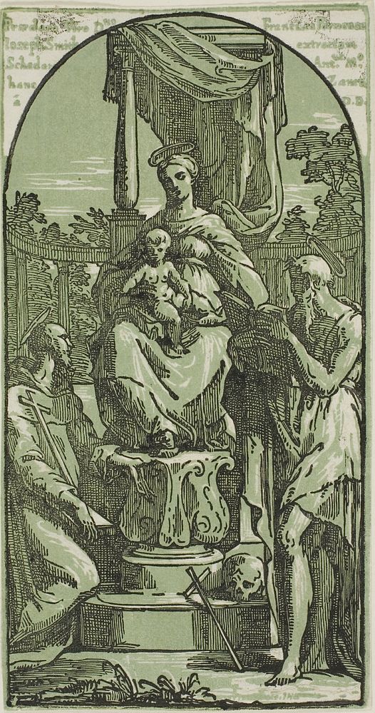 Madonna and Child Enthroned, St. Jerome and St. Francis by Conte Antonio Maria Zanetti, the Elder