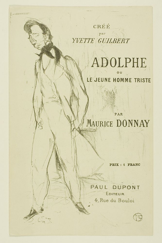 Adolphe—The Sad Young Man by Henri de Toulouse-Lautrec