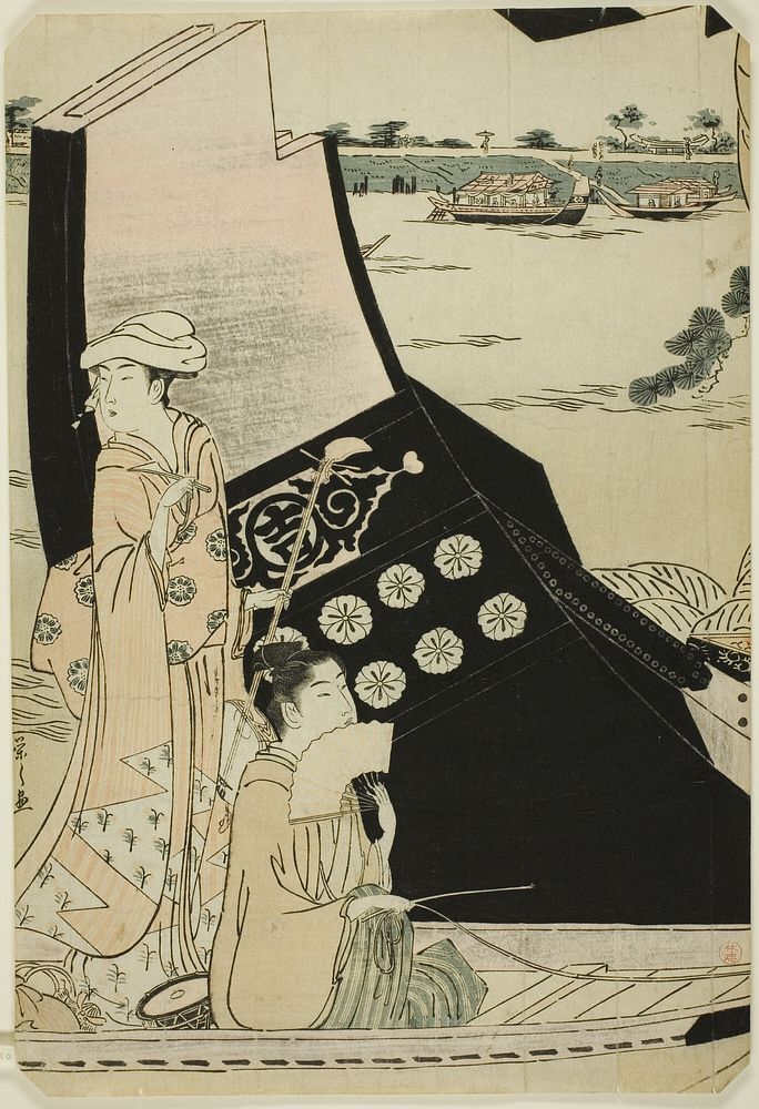 Women on a Pleasure Boat by Chôbunsai Eishi