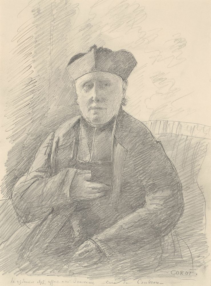 Portrait of Abbé Jouveau by Jean Baptiste Camille Corot