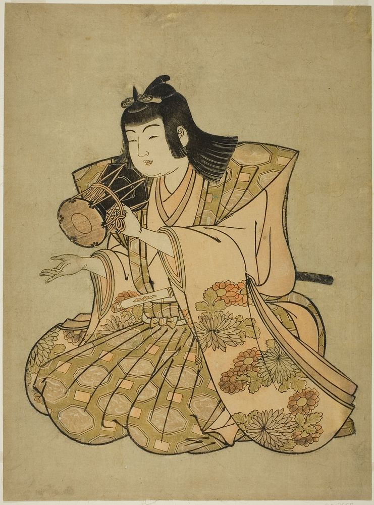 The Hand-Drum Player, from an untitled series of five musicians by Kitao Shigemasa