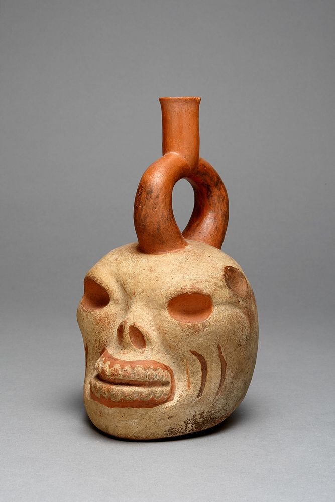 Vessel in the Form of a Human or Animal Skull by Moche