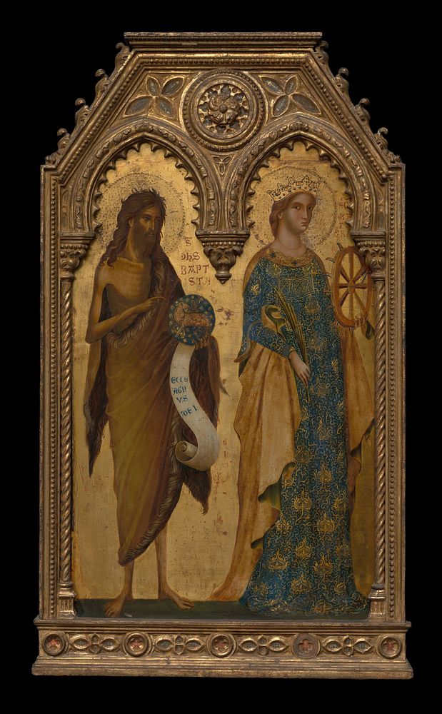 Saints John the Baptist and Catherine of Alexandria by Workshop of Paolo Veneziano