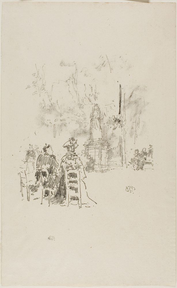 Conversation under the Statue, Luxembourg Gardens by James McNeill Whistler