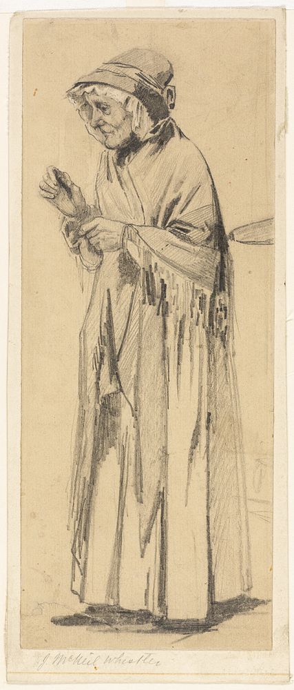 Old Woman in Shawl and Cap by James McNeill Whistler