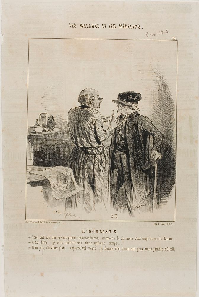 The Oculist (plate 18) by Charles Émile Jacque