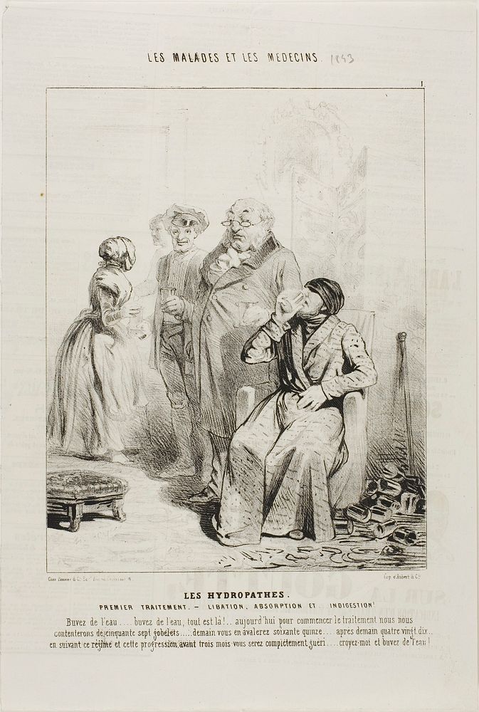 The Hydropaths: First Treatment (plate 1) by Charles Émile Jacque