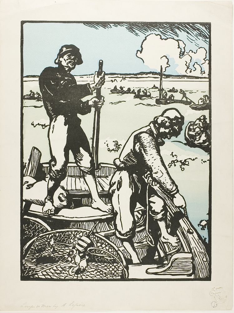 Shrimpers by Louis Auguste Lepère