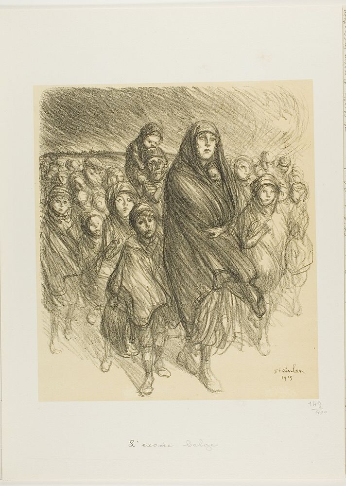 The Belgian Exodus by Théophile-Alexandre Pierre Steinlen