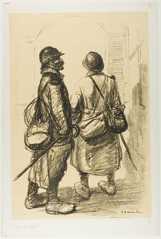 The Hour of Departure, plate twenty-six from Actualités by Théophile-Alexandre Pierre Steinlen