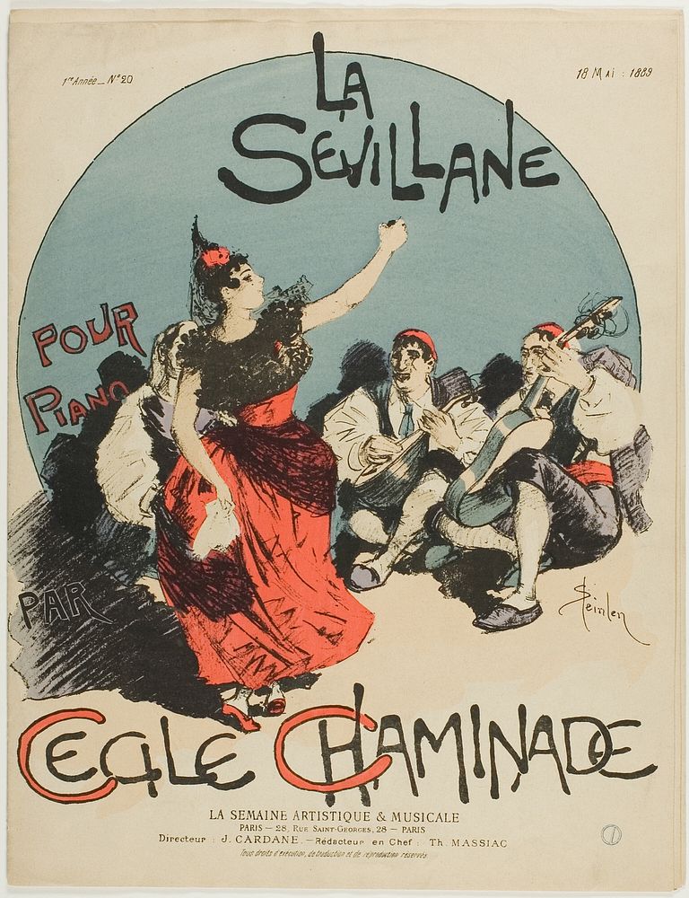 Overture for The Woman from Seville, for Piano, by Cecile Chaminade by Théophile-Alexandre Pierre Steinlen