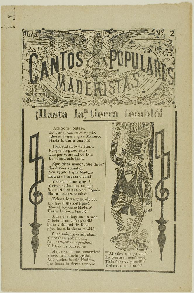 Madero Folk Songs: Even the Ground Trembled by José Guadalupe Posada