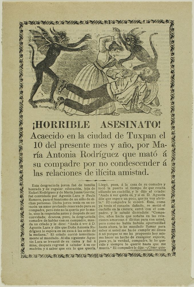 Horrible Murder! Túxpan by José Guadalupe Posada