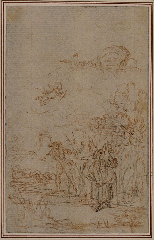 Study for Vignette in Fontenelle's (attr.) "Les Amours de Mirtil", Canto V by Hubert François Gravelot