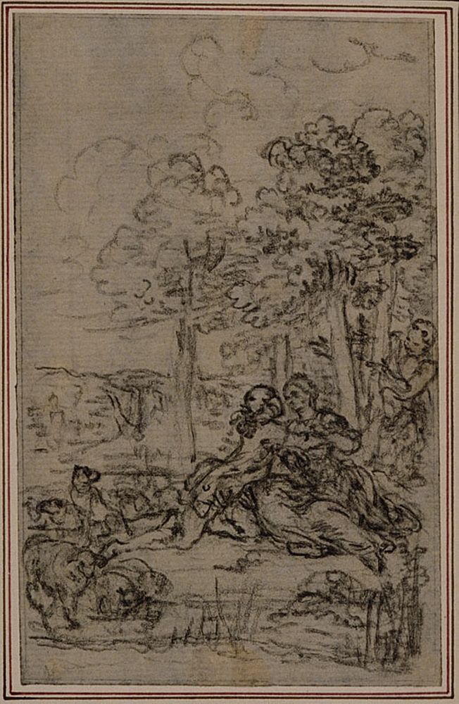 Study for Vignette in Fontenelle's (attr.) "Les Amours de Mirtil", Canto IV by Hubert François Gravelot