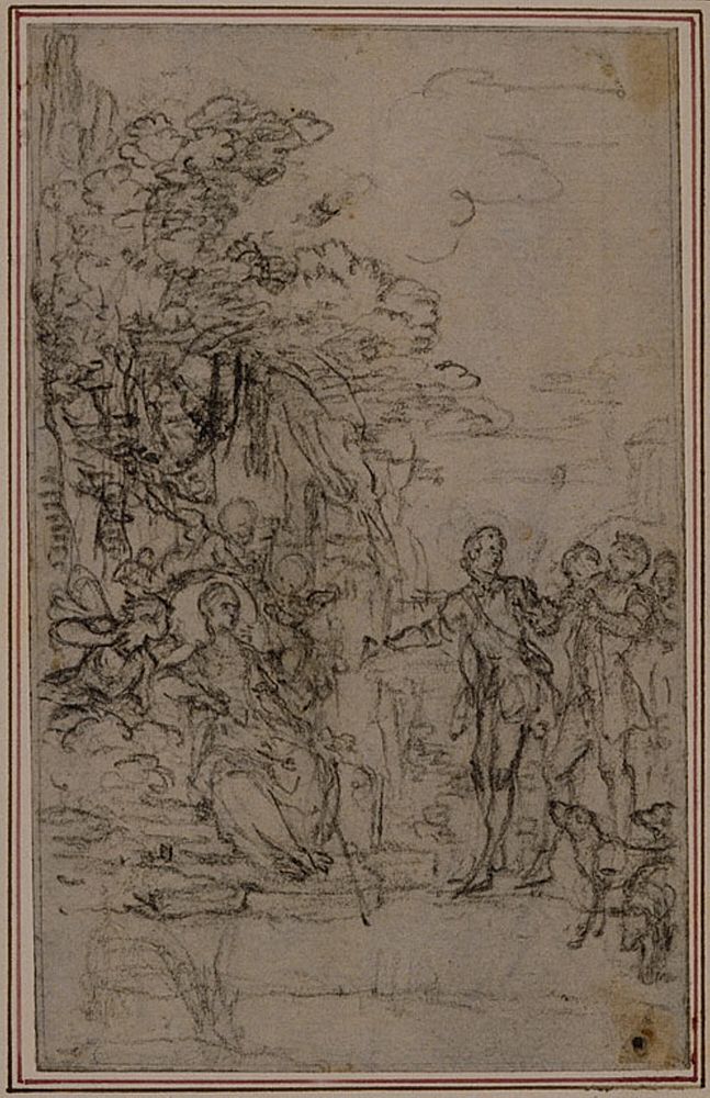 Study for Vignette in Fontenelle's (attr.) "Les Amours de Mirtil", Canto II by Hubert François Gravelot