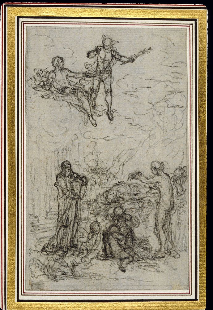 Study for Vignette in Fontenelle's (attr.) "Les Amours de Mirtil", Canto VI by Hubert François Gravelot