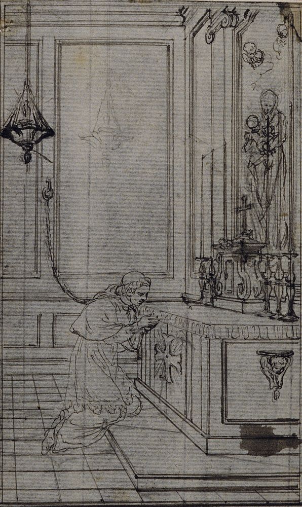 Study for Vignette in Abbé Dinouart's "Vie du Venerable don Juan de Palafox", p. 256 by Hubert François Gravelot