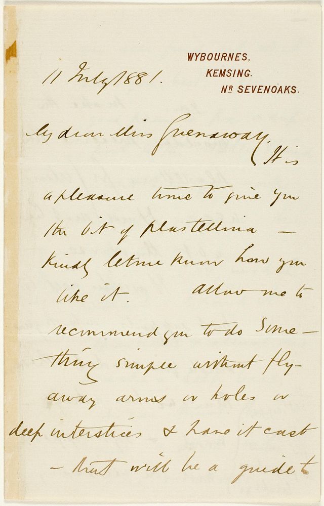 Letter to Kate Greenaway by Randolph Caldecott