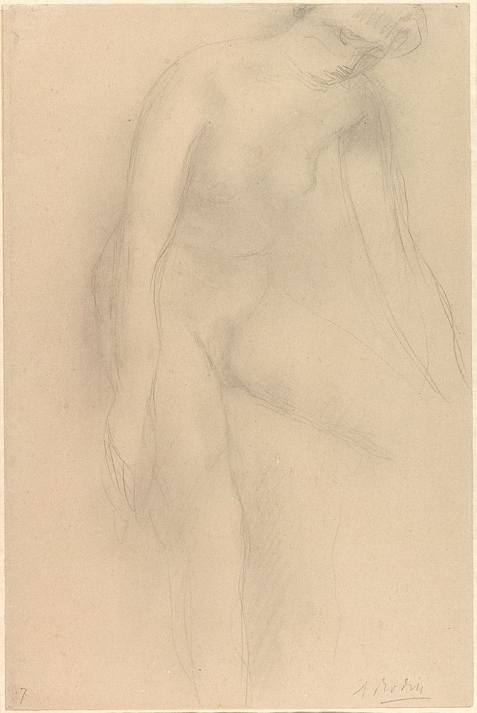 Standing Female Nude, Bending Forward by Auguste Rodin