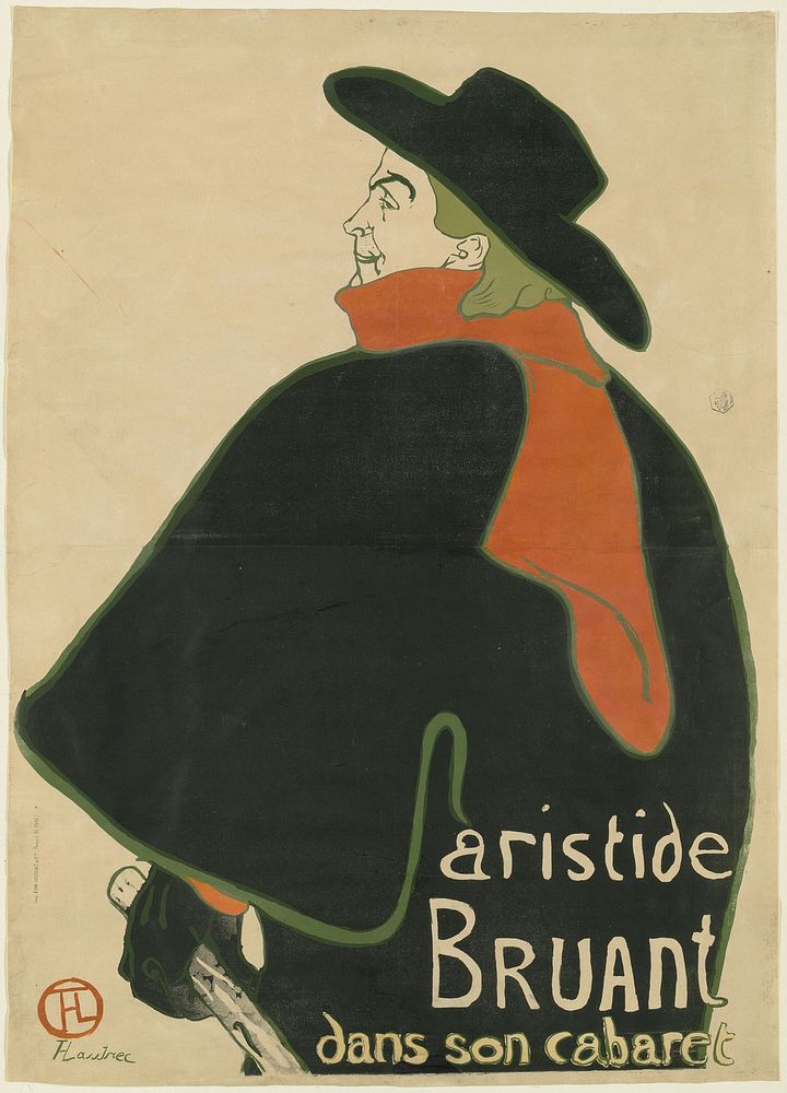 Aristide Bruant, in His Cabaret by Henri de Toulouse-Lautrec