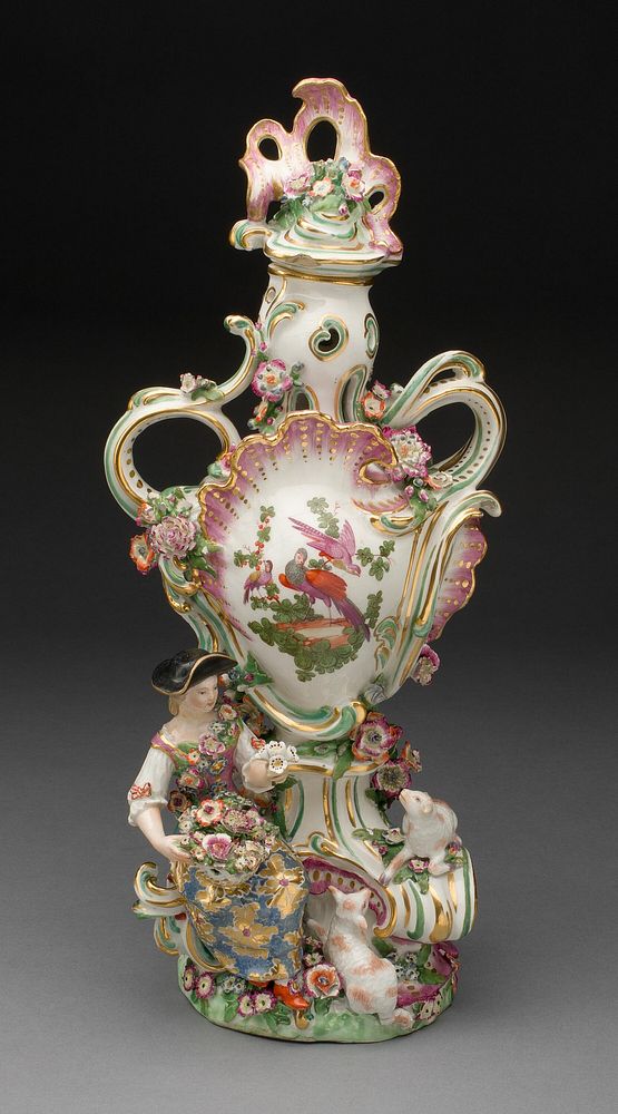 Potpourri Vase with Shepherdess by Chelsea Porcelain Factory