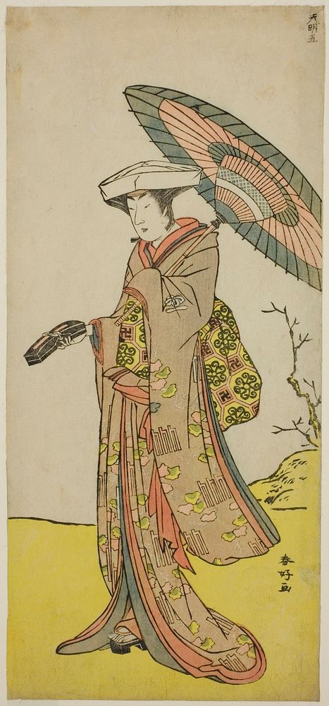 The Actor Nakayama Kojuro VI as Chinzei Hachiro Tametomo Disguised as Lady Hotoke (Hotoke Gozen) in the Play Yukimotsu Take…