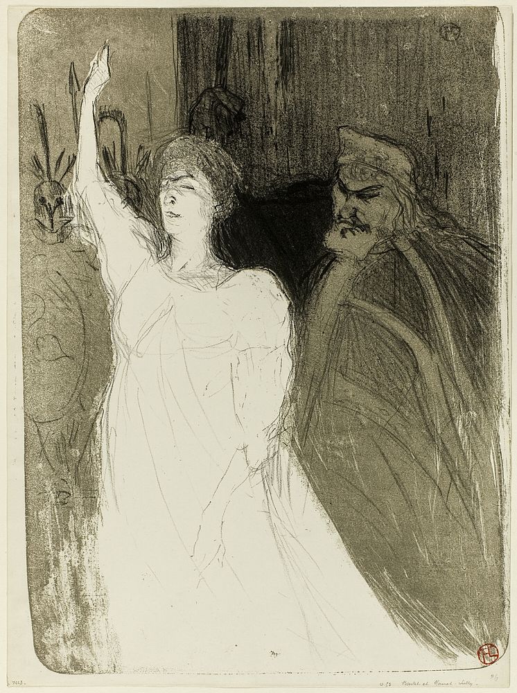 Bartet and Mounet-Sully, in Antigone by Henri de Toulouse-Lautrec