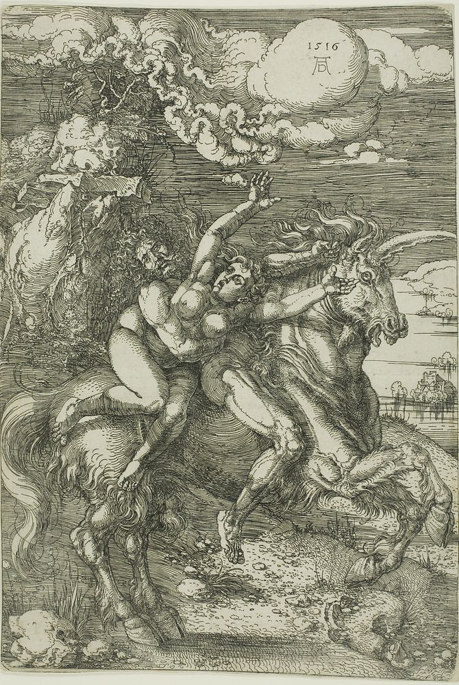 The Abduction of Proserpine on a Unicorn by Albrecht Dürer