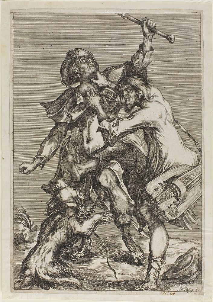 Two Beggars Fighting by Jacques Bellange
