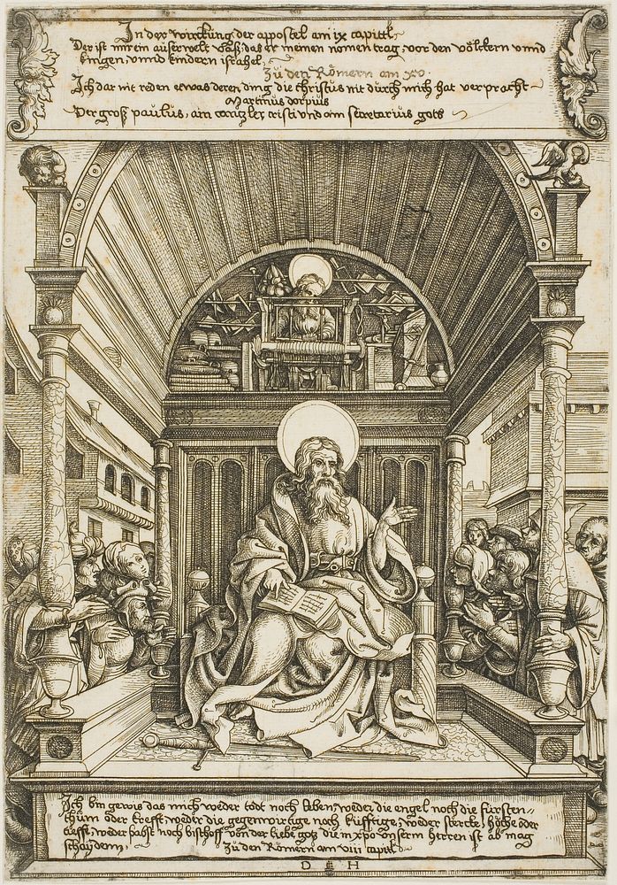 Saint Paul Enthroned Under a Baldachin by Daniel Hopfer, I