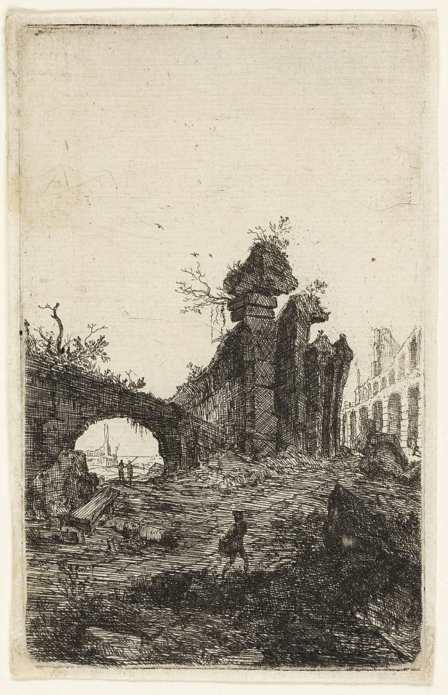 Ruins of the Coliseum, plate 10 from The Ruins of Rome by Bartholomeus Breenbergh (Publisher)