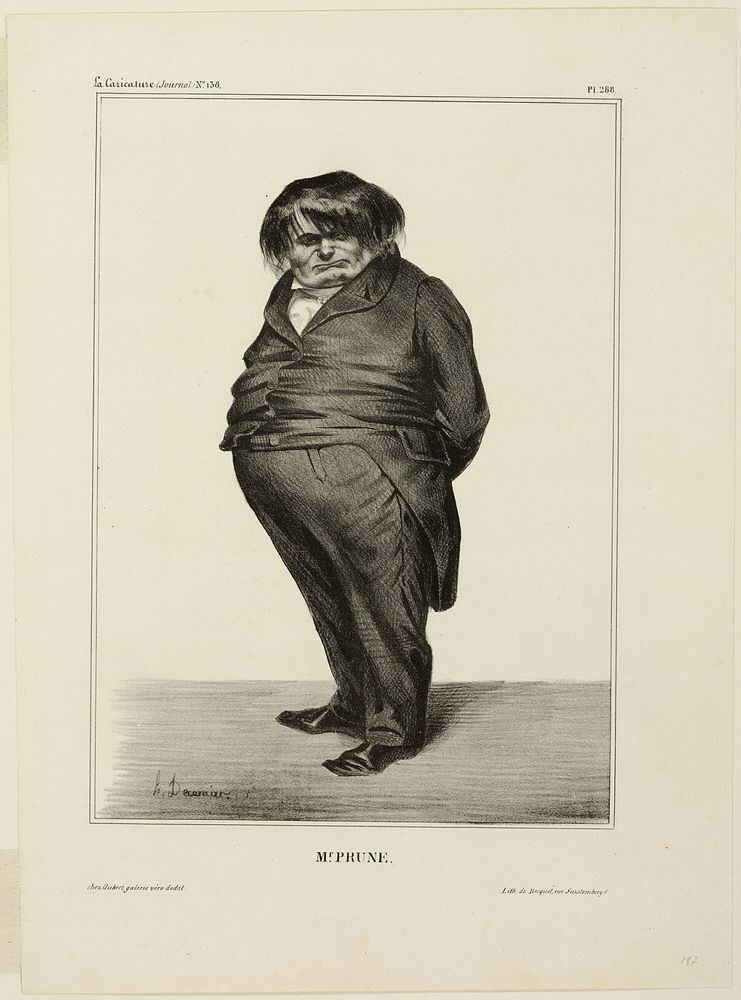 Mr. Prune, plate 288 from Célébrités de la Caricature by Honoré-Victorin Daumier